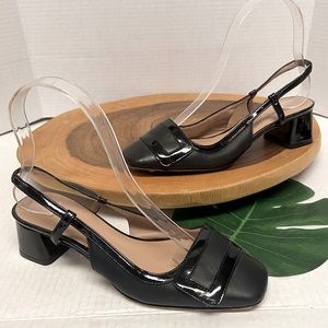 L.K. Bennet Slingback Leather Squared Toe Heels